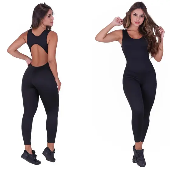 Macacão Longo Suplex Fitness Academia E Ginastica Feminino