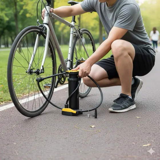 Bomba Ar Pedal Inflador Com Válvulas de Encher Rápido Fácil Pneu Bicicleta Bolas Colchão Boias Sem Esforço Portatil
