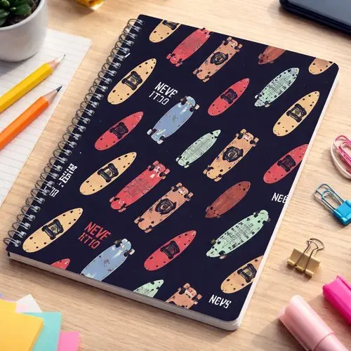 Caderno Escolar Universitario Capa Dura Sortida Estampa Aleatória 15 Materias 240 Folhas Masculino Resistente Estudos