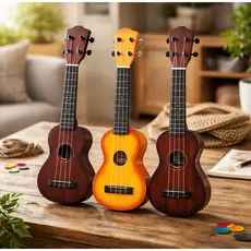 Ukulele Infantil Cor Sortida 3 Modelos Facil Tocar 4 Cordas Violão Instrumento Musical Brinquedo Desenvolvimento Motor