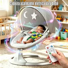 Cadeira Balanço Elétrica com Controle, Música e Mosquiteiro – Ergonômica, Portátil e Superconfortável