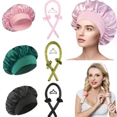 Rolo de Cabelo Sem Calor com Espuma de Alta Qualidade para Cachos Naturais Touca de banho em seda para cuidados com o ca