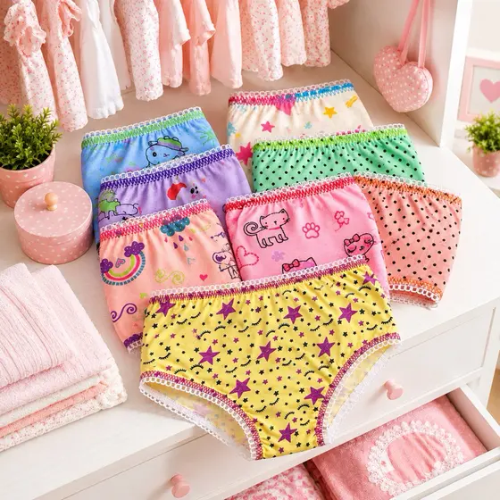 Kit 10 Calcinha Infantil Menina Algodão Estampadas Feminina Criança Confortáveis