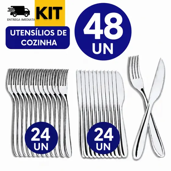 UTENSILIOS INOX GARFOS E FACAS PREMIUM CASA COZINHA BUFFET RESTAURANTE