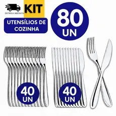 Utensílios 80 Peças - Talheres Inox 40 Garfos, 40 Facas Premium, multiuso na sua cozinha Variáveis  Resistente