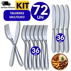 72 Peças - Talheres Inox 36 Garfos, 36 Facas Premium, multiuso na sua cozinha Variáveis Utilidades