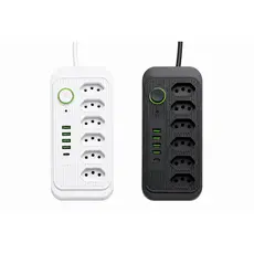 Extensão 5 Tomadas 4 USB 1 Type-C Universal Bivolt Power 110v/220v 2m