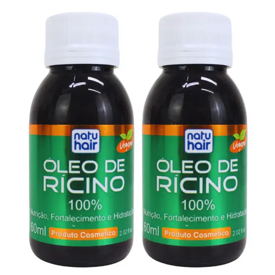 Kit 2 Óleo de Rícino NatuHair 60ml Crescimento + Antiqueda + Fortalecimento Capilar