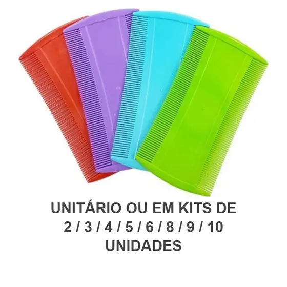 Pente fino plástico para remover piolhos - 1 a 10 Unidades