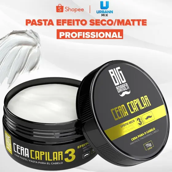 Cera Capilar Matte Seco Big Barber 75g Level 3 Profissional
