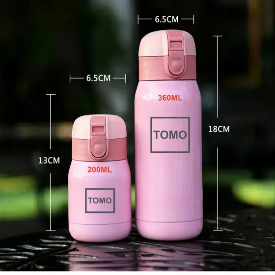 Garrafa Térmica Mini COPO 200ml/360ml Inox Portátil com Tampa Anti Vazamento COPO