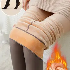Meia-Calça Térmica Feminina Peluciada Translúcida Efeito Pele Cintura Alta Modeladora Levanta Bumbum Inverno