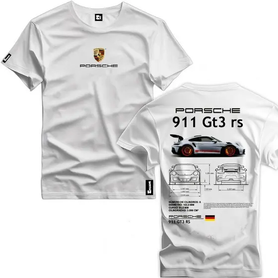 Nova Camiseta Porsche 911 Frente & Costas 100% Algodão Unissex Premium Envio Rapido