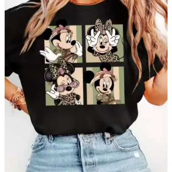 Camiseta Feminina Desenho Minnie Camisa Premium 100% Algodão Envio Rapido