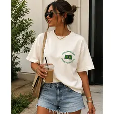 Camiseta Unissex Copa Do Mundo Brasilcore Oversized Algodão Premium