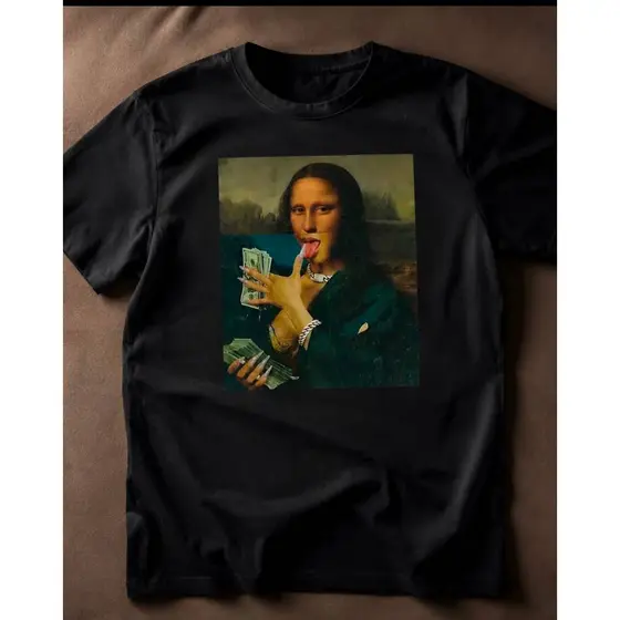 CAMISETA MONALISA, MONA LISA, MONALISA MONEY, MONEY, DÓLAR, DINHEIRO, LUXO, RIQUEZA, ESTILO URBANO, STREETWEAR, MODA STR