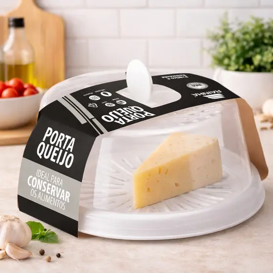 Queijeira Porta Queijo Com Tampa Redonda Cozinha Alimento Cores Sortidas