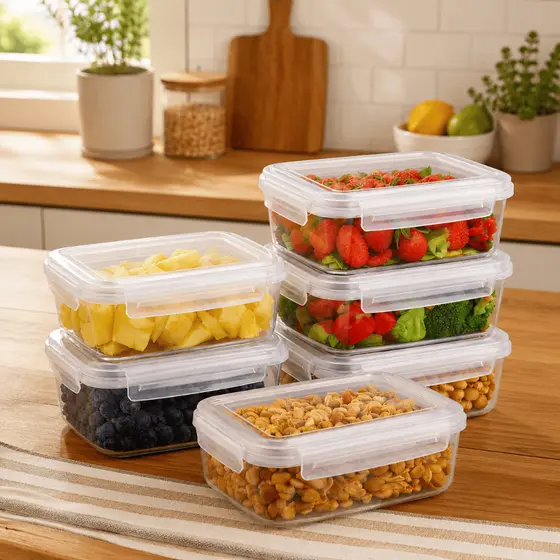 Pote Marmitas Fitness com Travas BPA FREE Plástico Alimentos Organizadoras