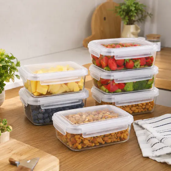 Kit Marmita Potes com Travas Laterais BPA FREE - Alimentos Organizadores de Congelador