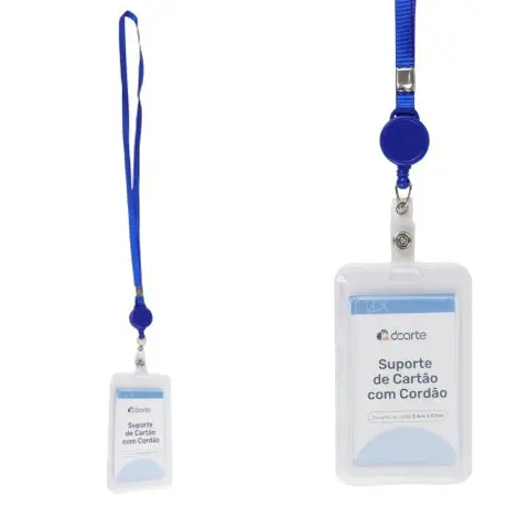 Porta Crachá Retrátil com Cordão Extensível | Leve, Prático e Estiloso