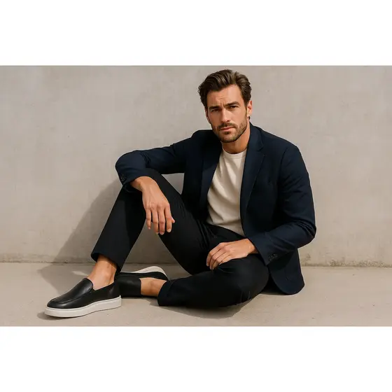 Tênis Slip-on Wizzor Lyon Preto Couro