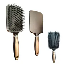 Escova DeCabeloModelRaquetePenteProfissionalcom cerdas de silicone macias parapentear cabelos longos