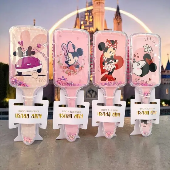 Pente Da Minnie Rosa Escova de Cabelo Desembaraça Pente Magico para Meninas almofadada