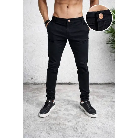 Calça Masculina Sarja Premium Acabamento Fino 4 Bolsos Oferta Por Tempo Limitado
