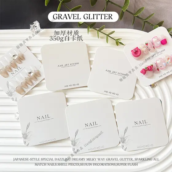 Cartão branco liso para unhas, cartão branco simples, Super econômico, Manicure, cartão de perfuração, entrega, saco aut