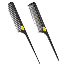 Pente preto pontiagudo cauda pente longo curto dente pente de corte de cabelo pente de corte de cabelo pente de colheita