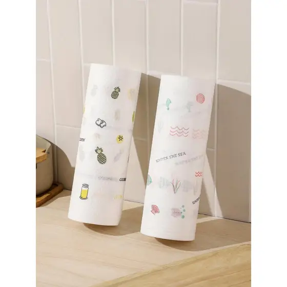 Pano preguiçoso seco molhado dois usos suprimentos de limpeza doméstica descartável pano de prato de papel de cozinha to