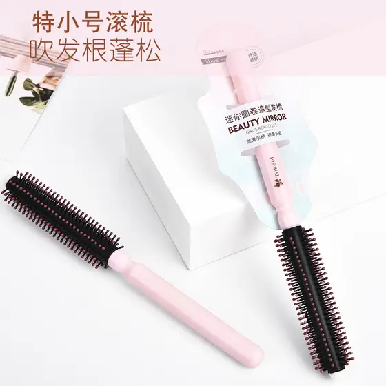 Pente de rolamento superfino rosa pequeno pente de rolamento de cabelo estilo pente de cabelo secagem de cabelo pente de