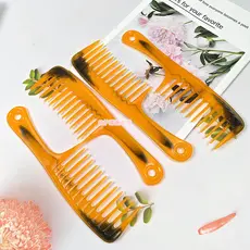 Influenciador tendão de carne pente de dente grande pente de ondulação largo Perm especial feminino cabelo longo domésti