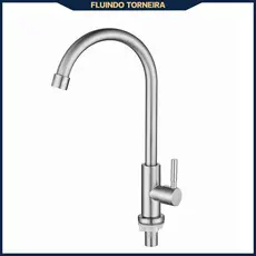 Torneira de Cozinha Giratória 360° Anti-espirro - Aço Inoxidável para Pia, Conexão de 1/2"