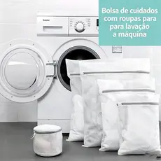 Kit 5 Sacos de Rede para Lavanderia - Anti-Enrolamento, Resistente e Versátil para Todos os Tipos de Roupas