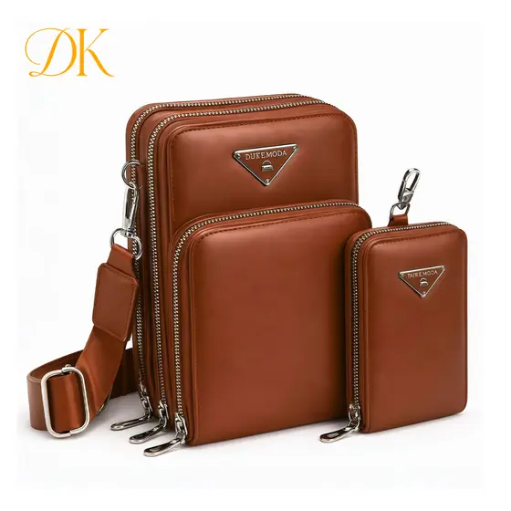 DUKE Kit 3 Peças de Bolsas Crossbody Femininas - Design Compacto com Tripla Fechadura em Zíper, Alça Ajustável.H2025
