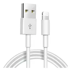 Cabo celular branco Usb Lightning Compatível Ios de 1m