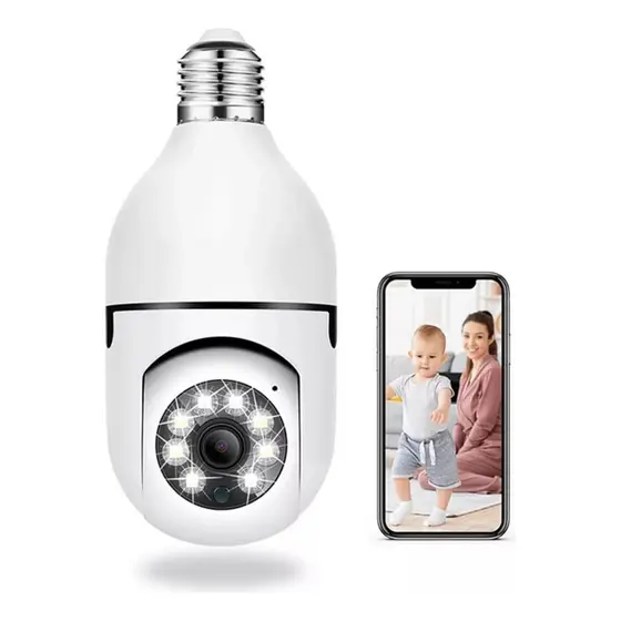 Câmera Lampada Ip Wi-fi Hd 360o Visão Noturna Audio Sd Smart LTOMEX