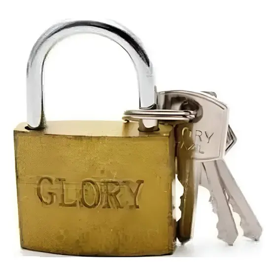 Cadeado De Ferro Aço Glory 32mm 3 Chaves Dourado Seguro