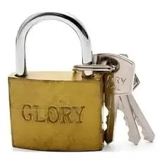 Cadeado De Ferro Aço Glory 32mm 3 Chaves Dourado Seguro