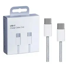 Cabo Carregador Compatível Ios Tipo C Duplo Cor Branco 1m Branco