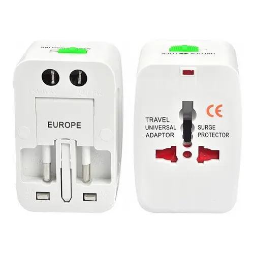 Tomada adaptador Universal Lualtek 4 Pinos Usb Americano