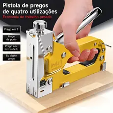 Grampeador de Tapeceiro Alta Pressão Profissional Manual + 100 Grampos Ferramentas Profissional