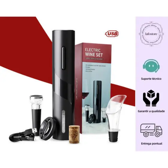 Abridor Saca Rolhas a Recarregável COM  USB  Garrafa De Vinho Automático
