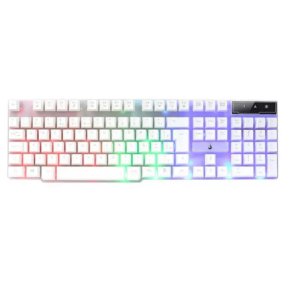 Teclado Semi Mecânico Gamer Rise Mode G1 Rainbow C/Fio Branco - RM-TG-01-FW