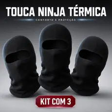 Kit 3 Touca Ninja ou kit com 2 Touca Ninja Balaclava Térmica Unissex Com Proteção UV Moto Frio Motoboy