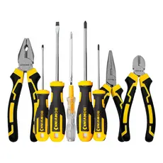 Kit Jogo Alicate + Conjunto Chave Fenda E Testador Voltagem
