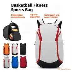 Mochila para Basquete e Bolas, Design Divisão Seco/Úmido Grande Capacidade Impermeável Armazena Basquete/Futebol/Vôlei