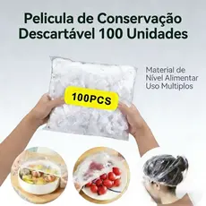 KIT 100/200/300 Tampas De Plástico Descartável Para Alimento Toucas Descartáveis Cozinha Multiuso