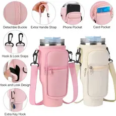 Bolsa Porta Garrafas De Água Compatível Com Copo 40oz 1,2 Litro Para Celular Chaveiro Com Alça De Ombro Ajustável